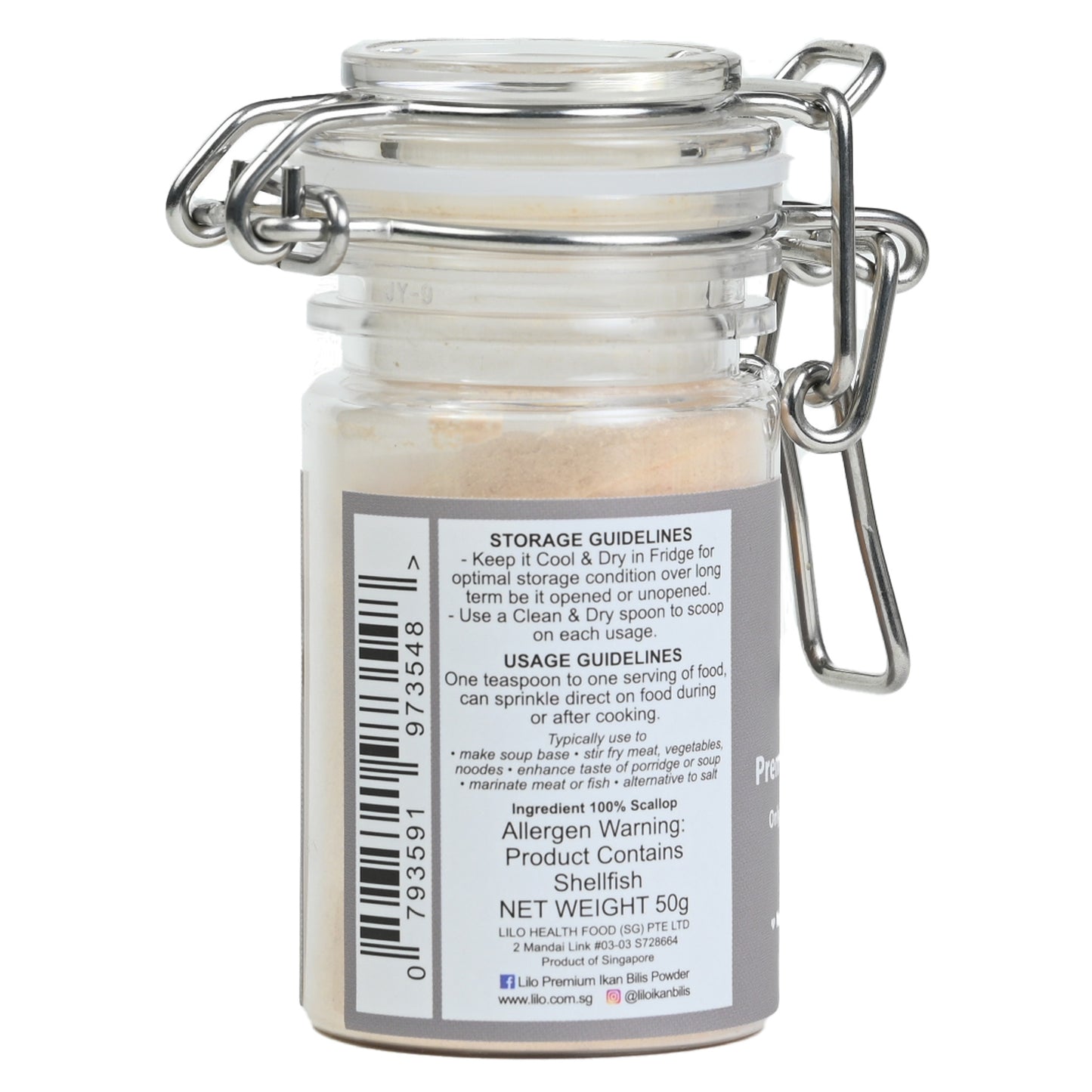 Lilo Premium Scallop Powder Bottle 50grams - Lilo Premium Ikan Bilis Powder