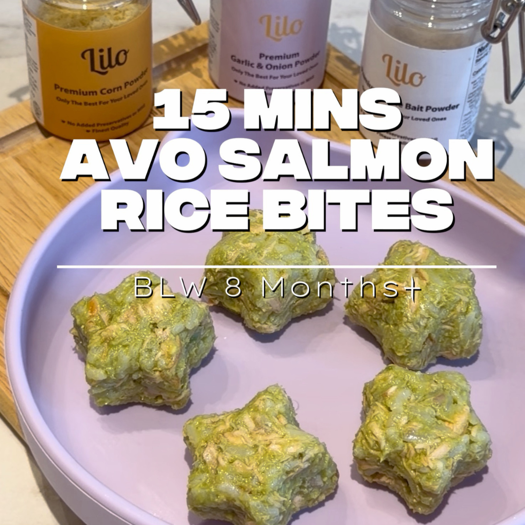 15 Mins Avo Salmon Rice Bites  BLW-Friendly 8 Months+