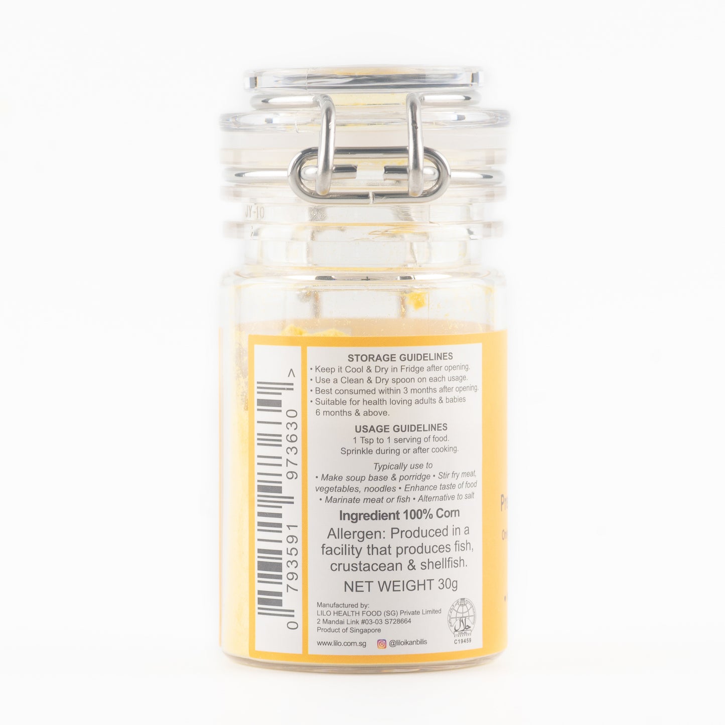 Corn Powder Bottle 30 grams - Lilo Premium Series - Lilo Premium Ikan Bilis Powder