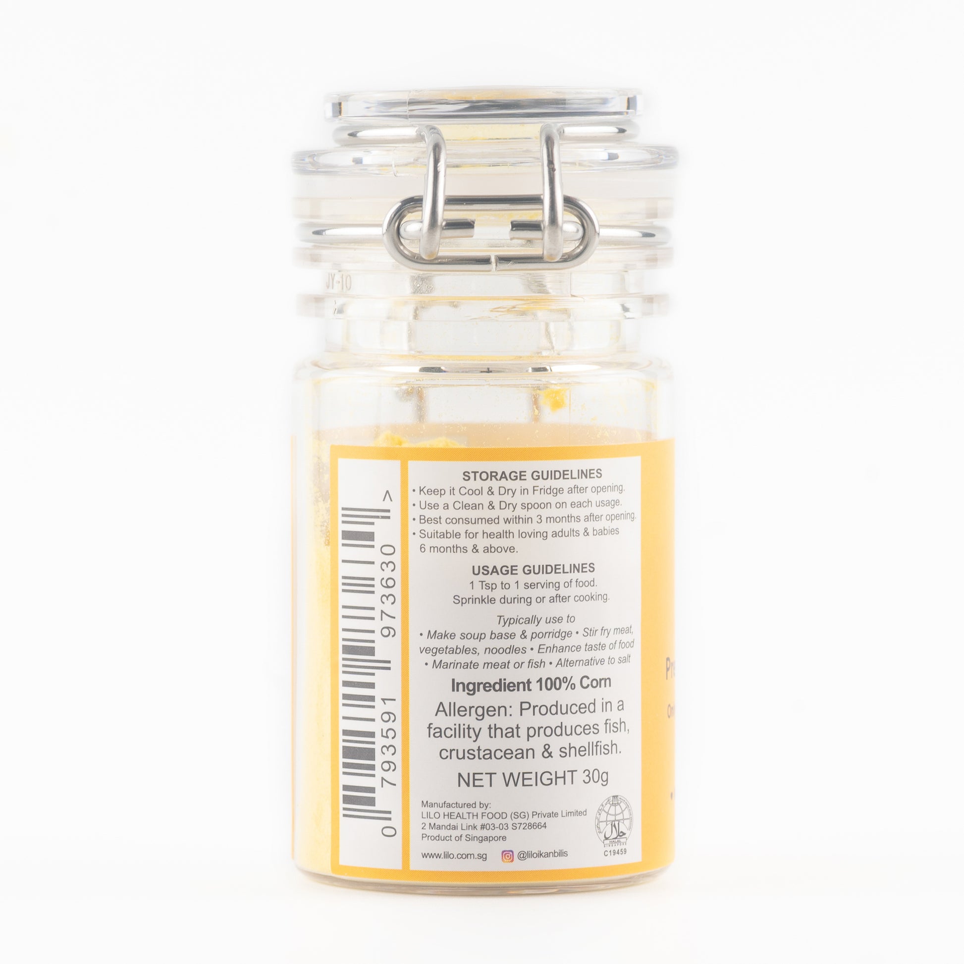 Corn Powder Bottle 30 grams - Lilo Premium Series - Lilo Premium Ikan Bilis Powder