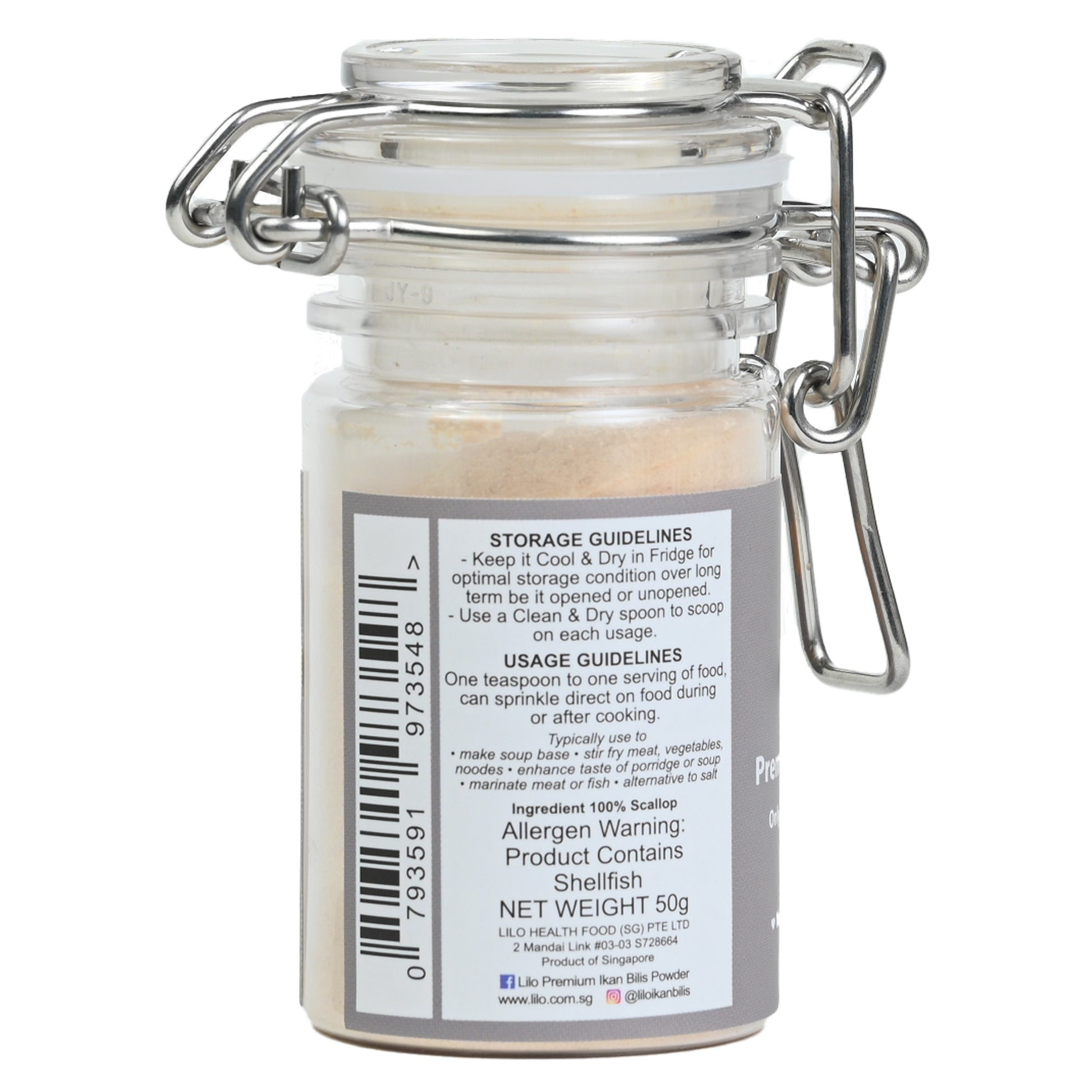 Lilo Premium Scallop Powder Bottle 50grams - Lilo Premium Ikan Bilis Powder